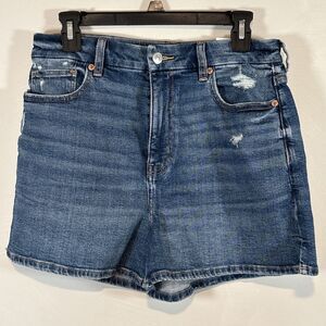 American Eagle 10 Womens Jean Shorts Curvy Mom Super High Rise Stretch Denim